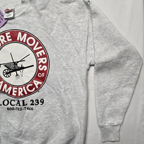Vintage Sweatshirt Mens Large Gray Crewneck Manure Movers of America Local 239 - Picture 5 of 9